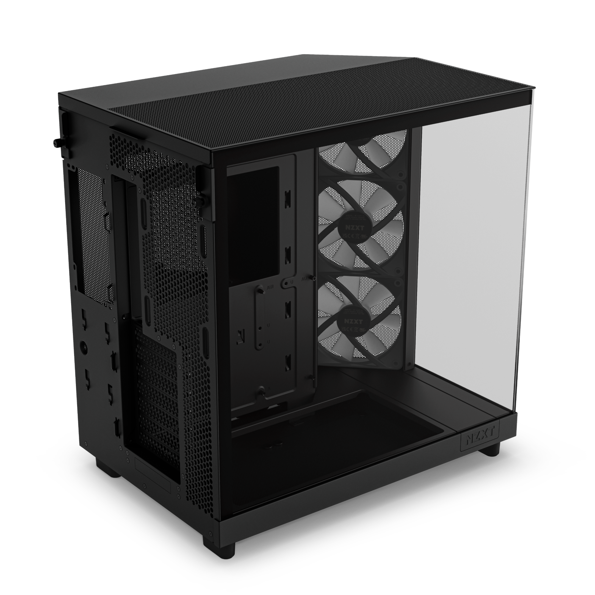 NZXT H6 Flow RGB Mid-Tower Airflow Case with 3 RGB Fans, Panoramic Glass  Panels, Cable Management - Black