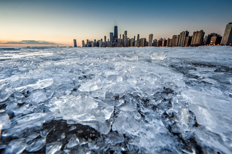 Chicago Mishigan lake during winter