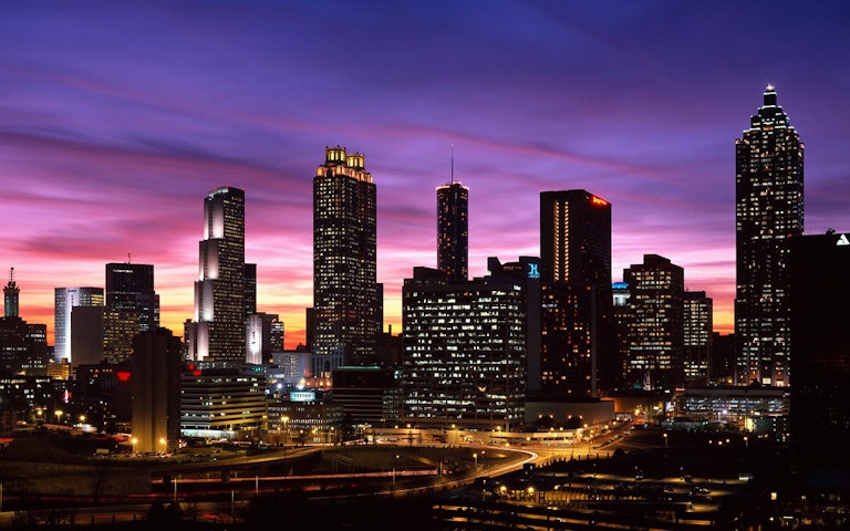 Atlanta, GA skyline dusk