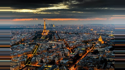 Paris skyline night