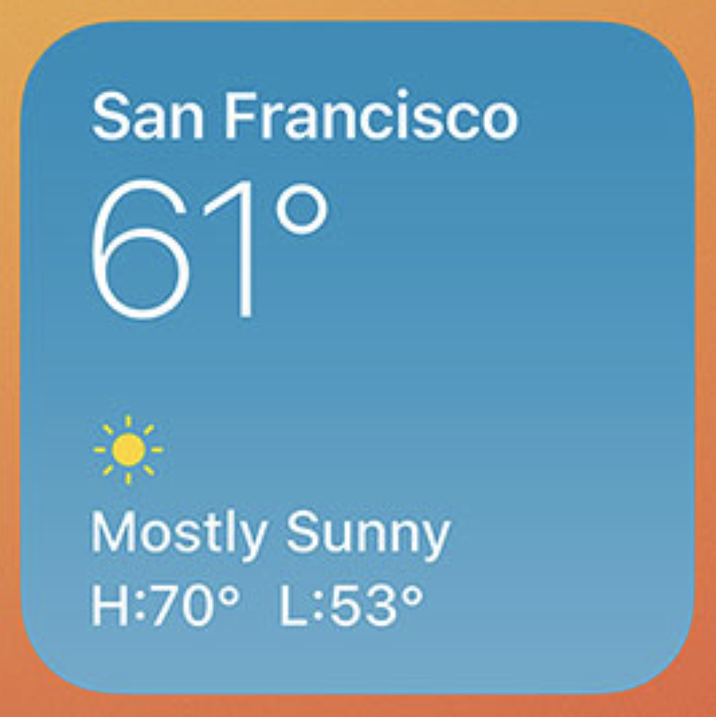 Original iOS 14 weather widget