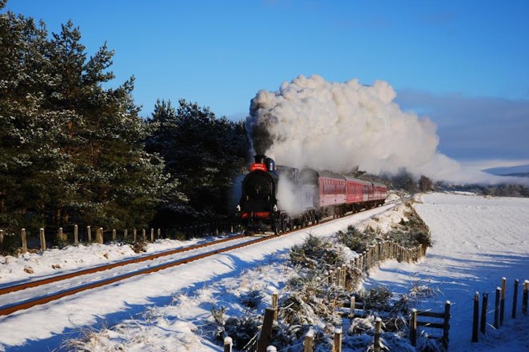 Aviemore Steam Train in Snow