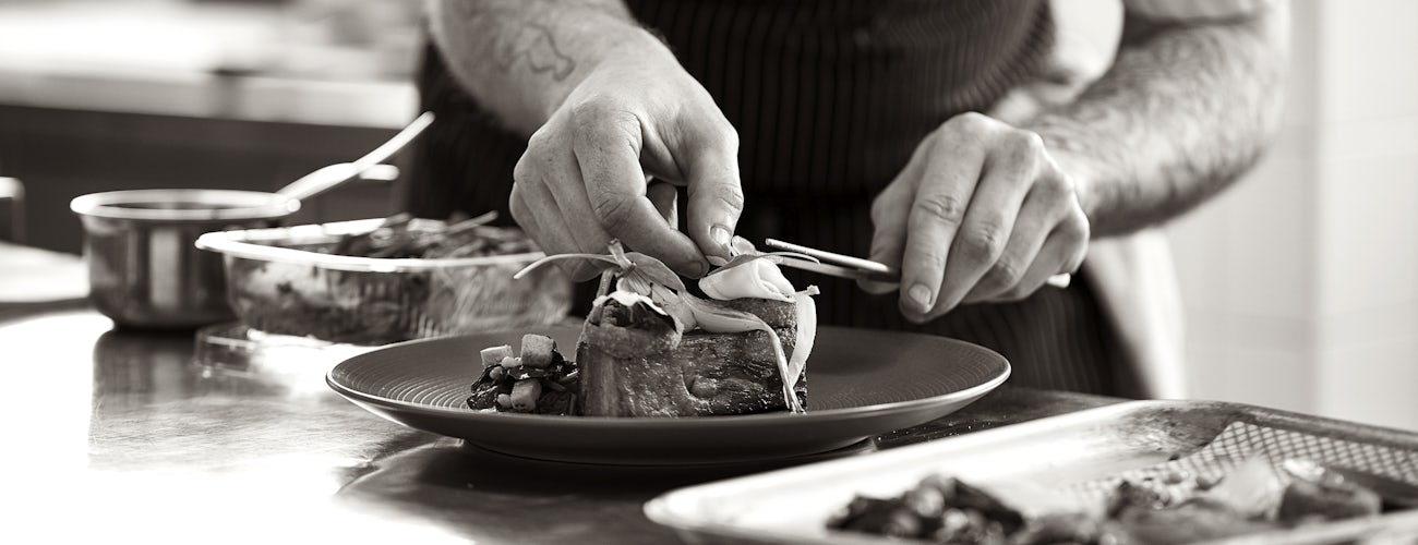 Chef Plating at The Grill Room