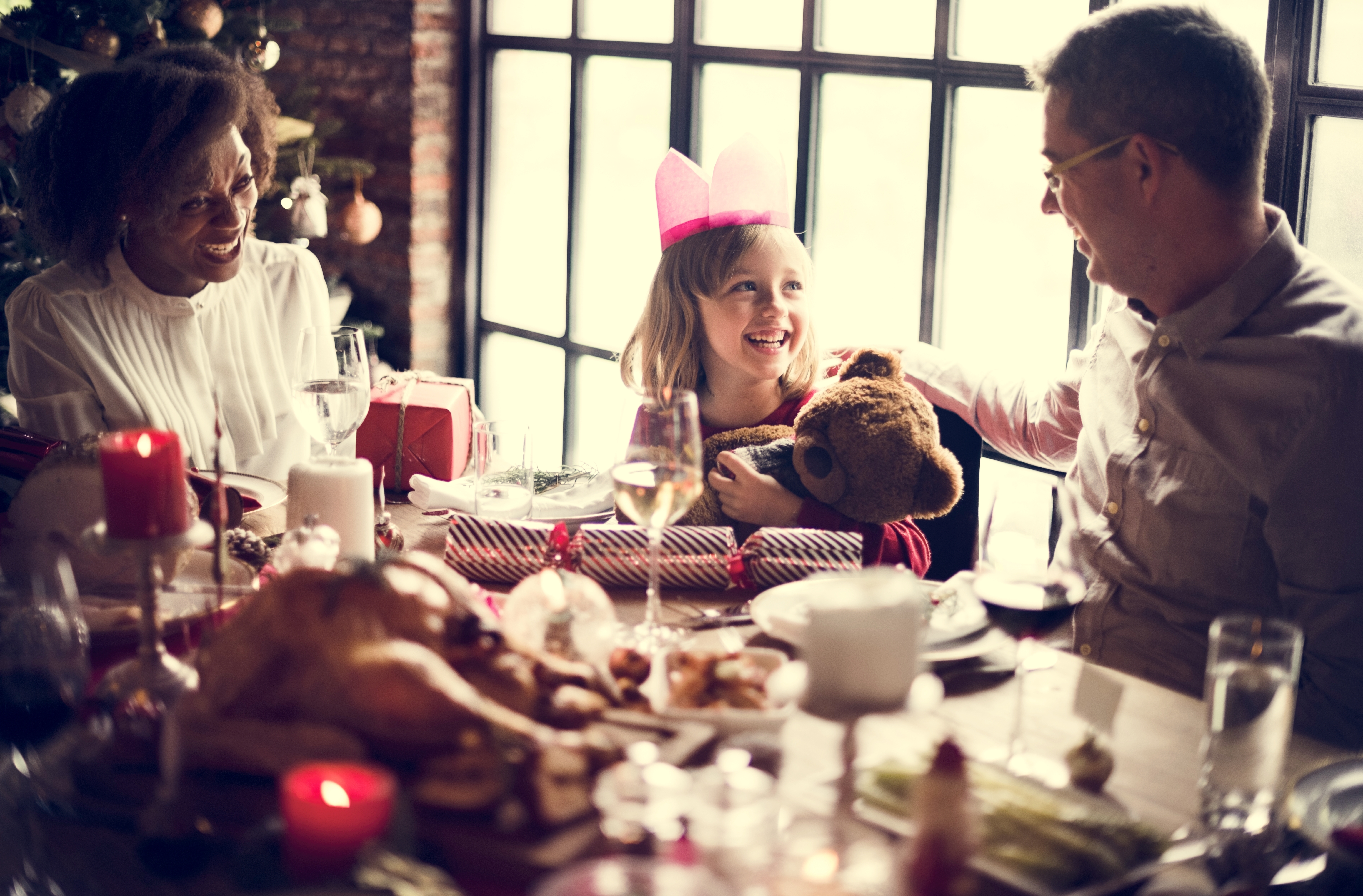 Family at dinner table