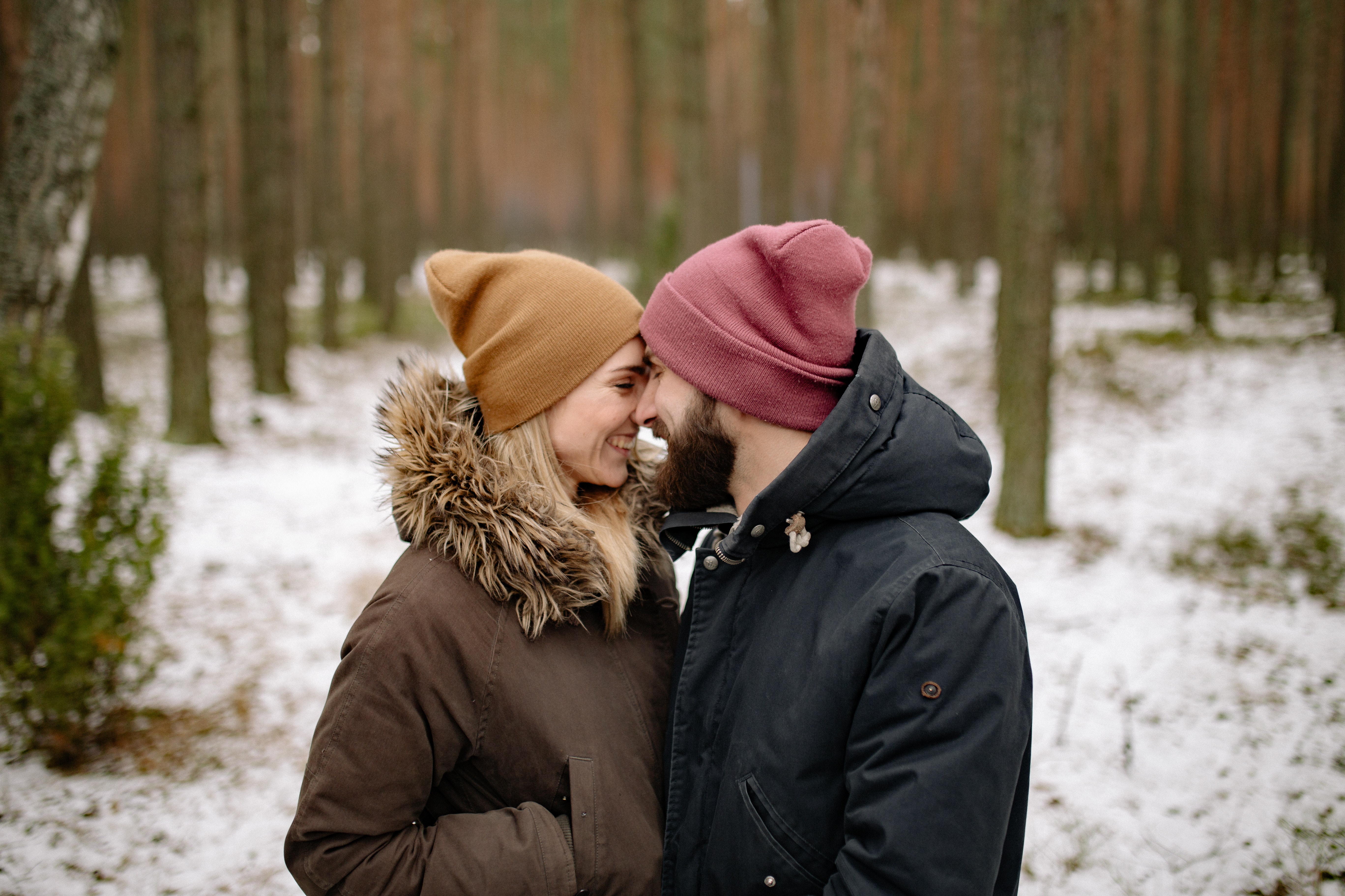 Couple in Winter Forest