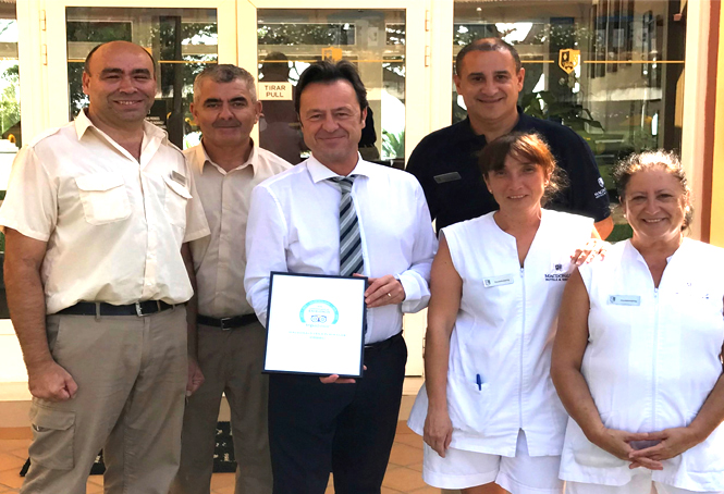 Our resort team with their award