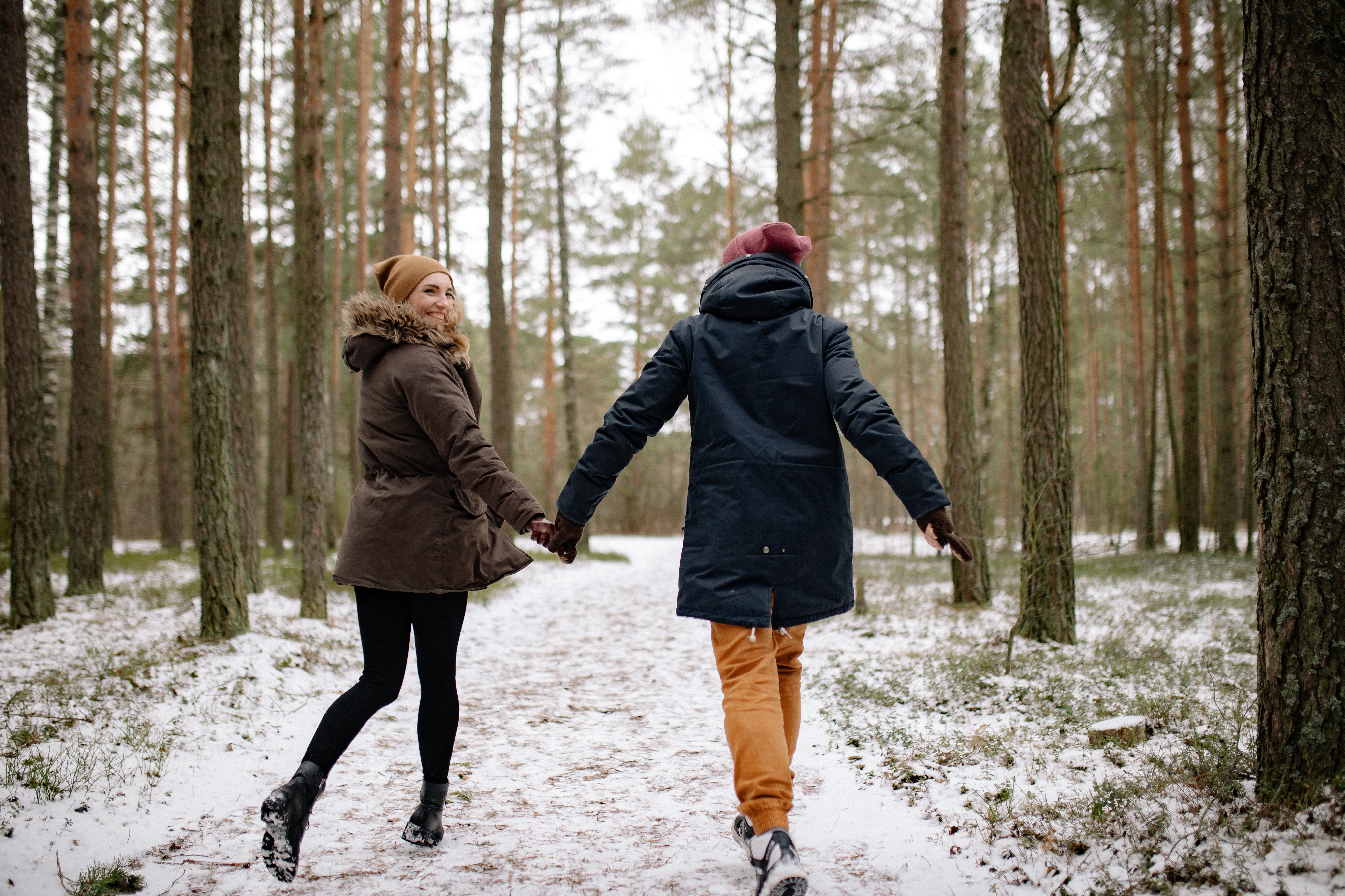 Couple in Snowy Forest