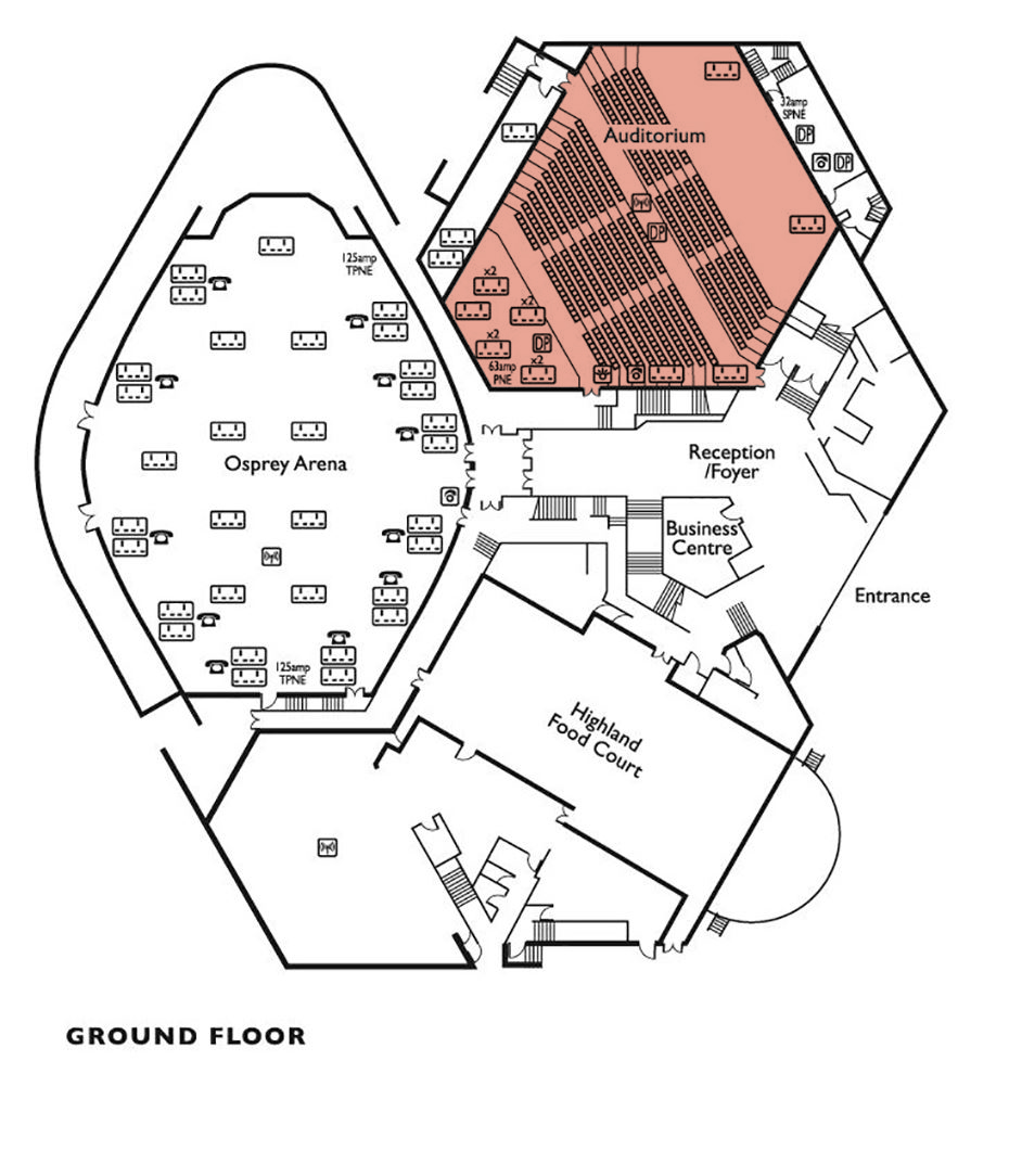 Osprey Arena  and Auditorium Floor Plan