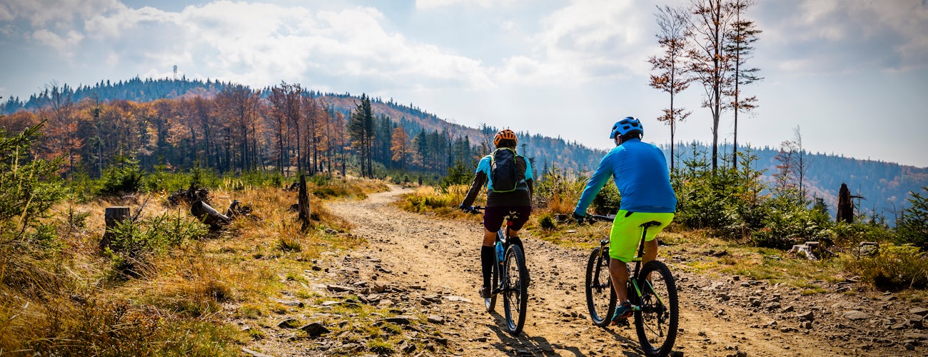 Couple Cycling on Mountain