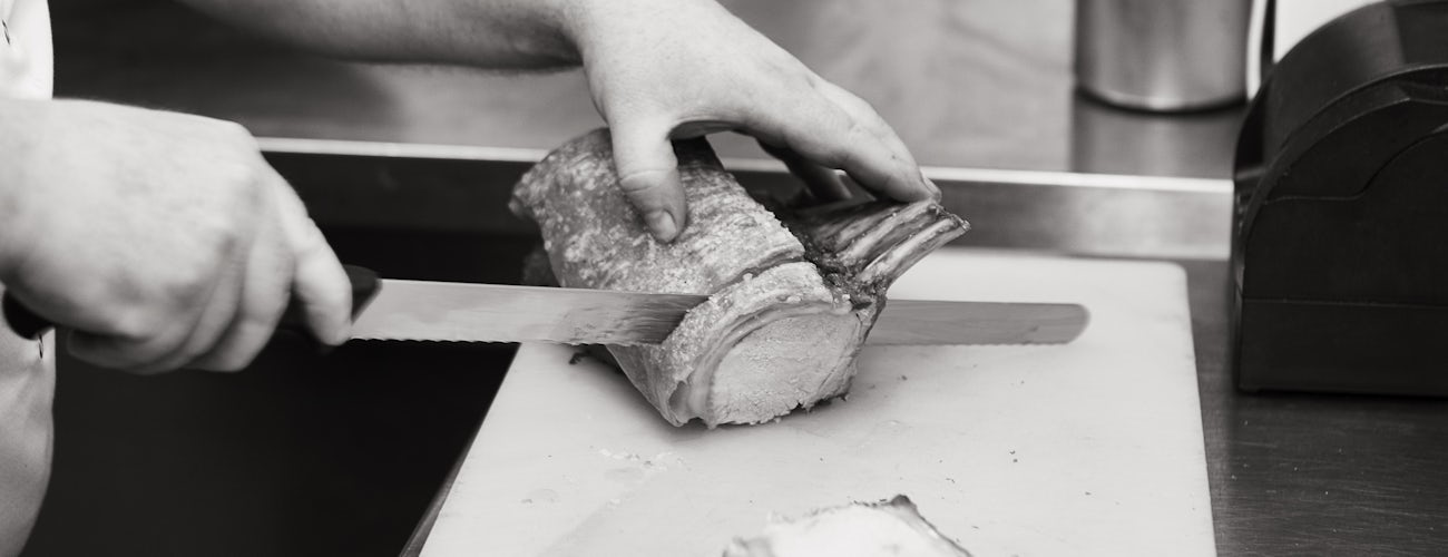 Roast Pork Chef carving roast pork
