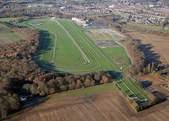 Aerial view of Haydock Park, Merseyside