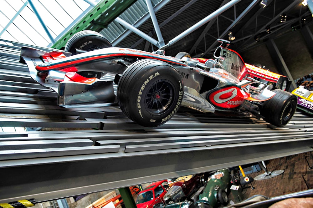 Formula One cars inside Beaulieu National Motor Museum