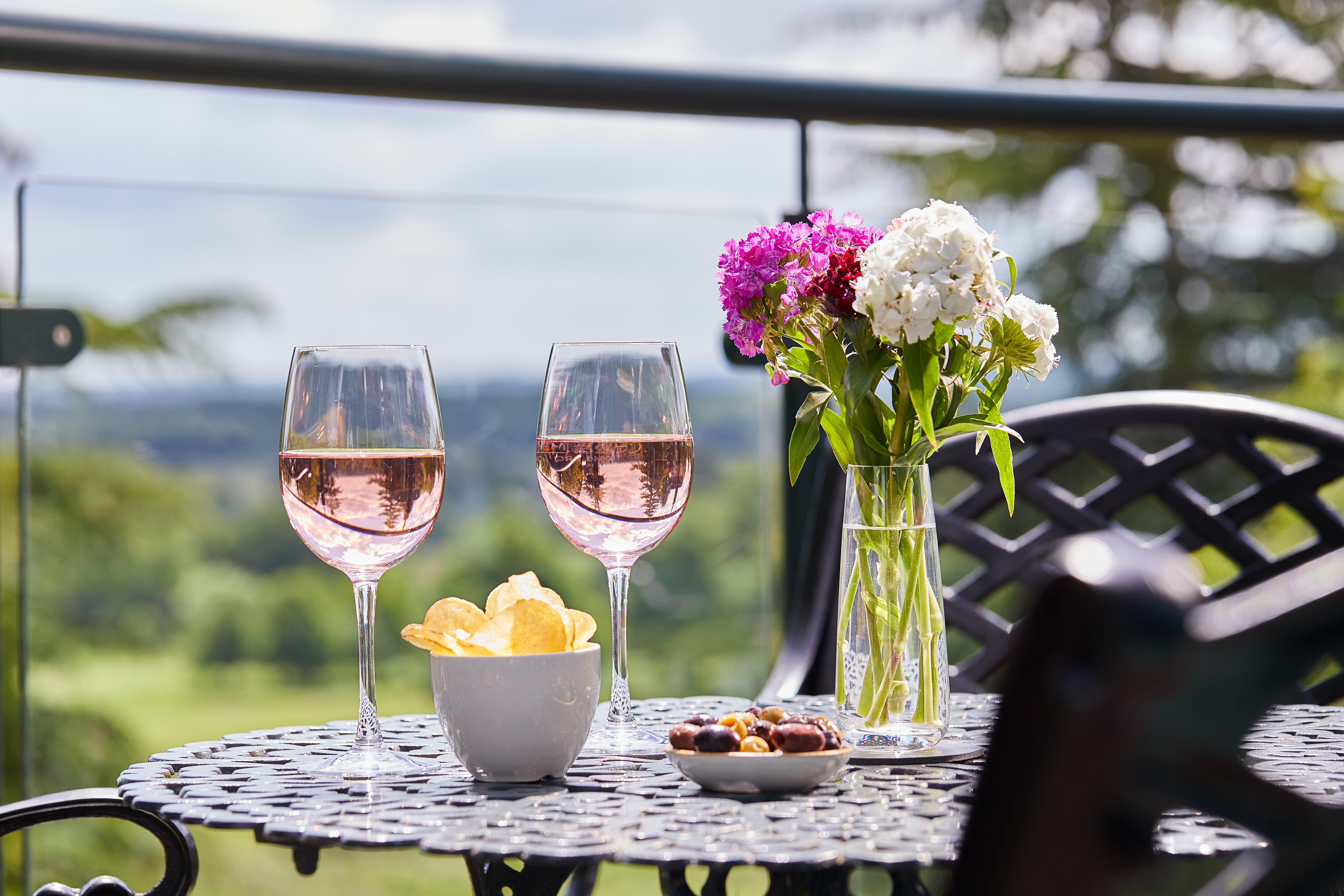 Snacks and Drinks on the Balcony