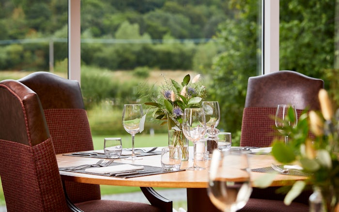Table set up for dinner