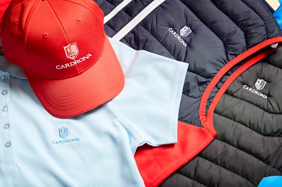 Cardrona branded golf clothing