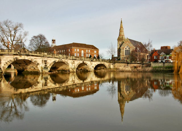 English Bridge over the River Severn in Shrewsbury, England, UK