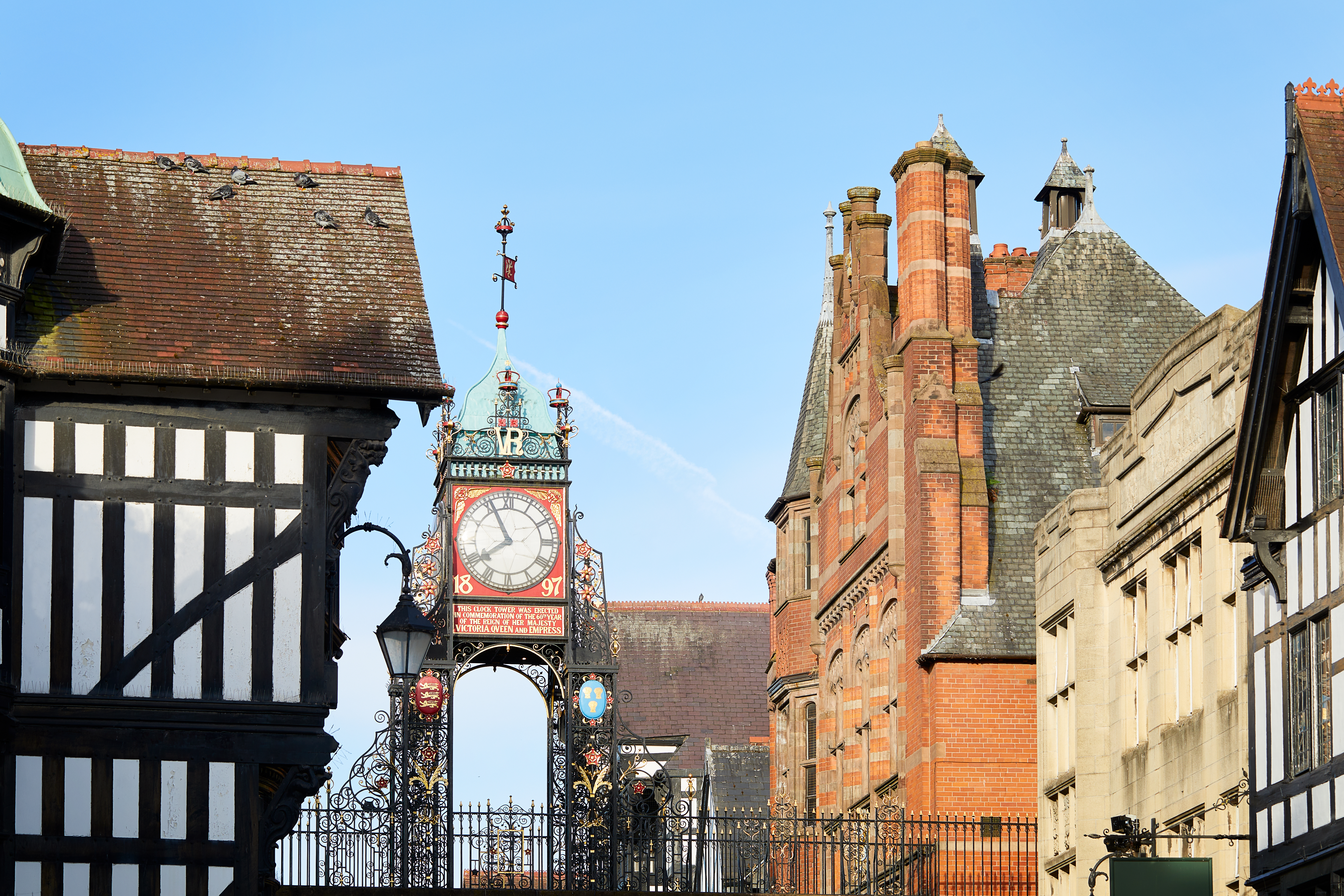 Chester Town Clock at New Blossoms, Chester