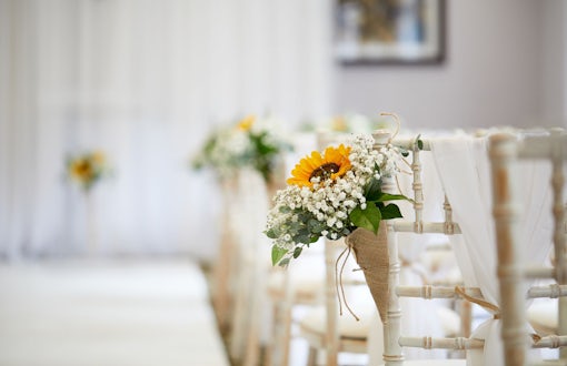 Frimley Hall Wedding Chair and Flowers