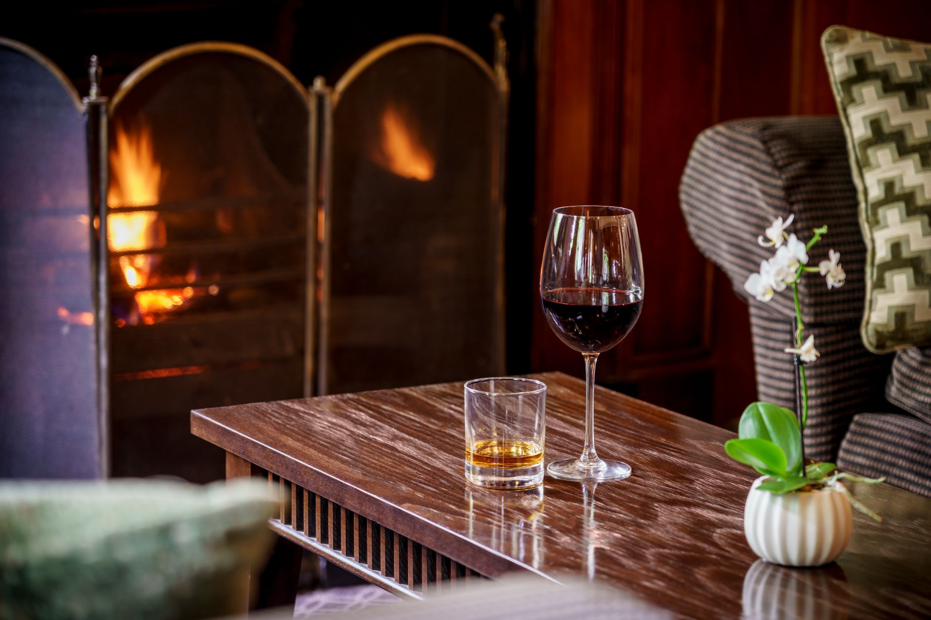 Kilhey Court Red Wine and Dram By The Fire