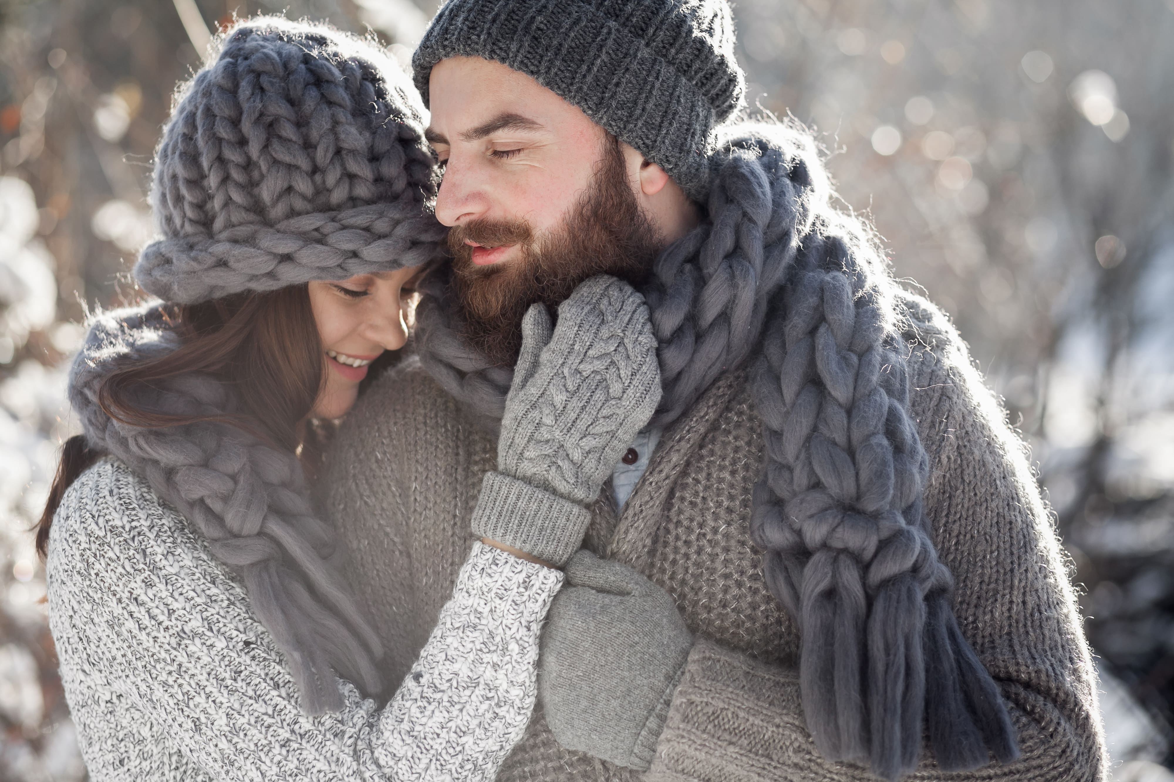 winter snow couple love story