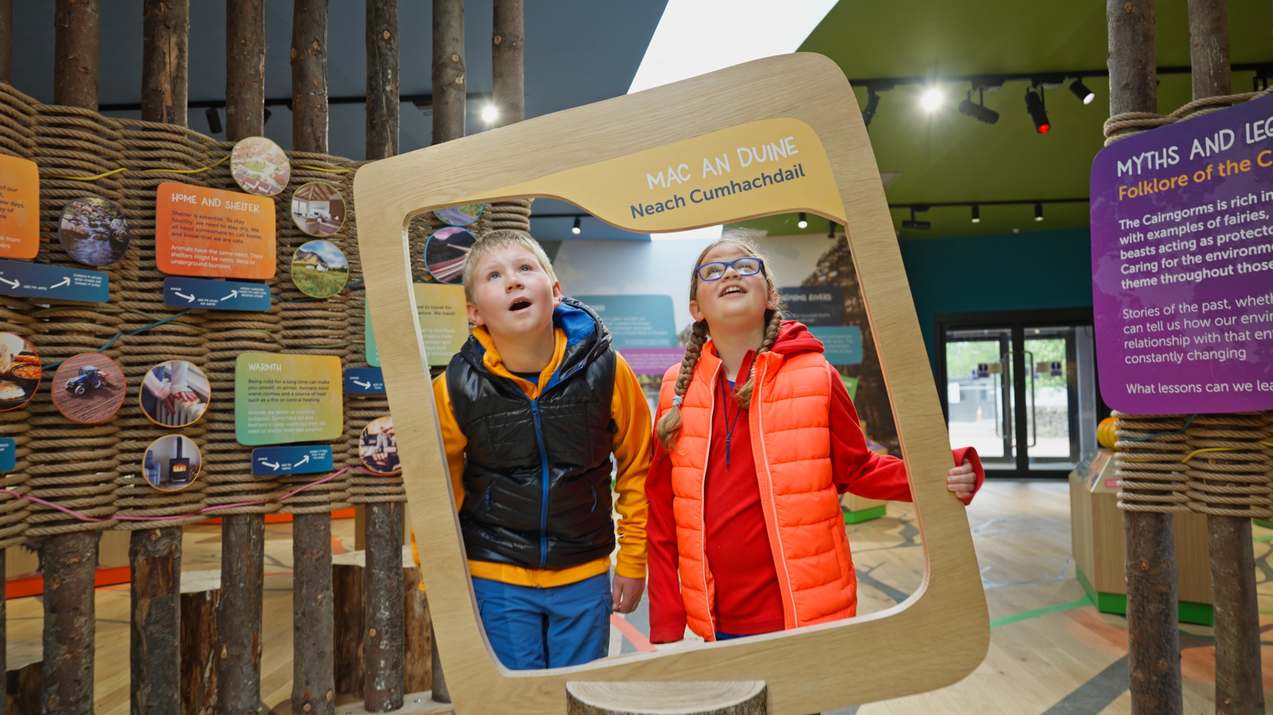 Children interacting with display at Highland Wildlife Park