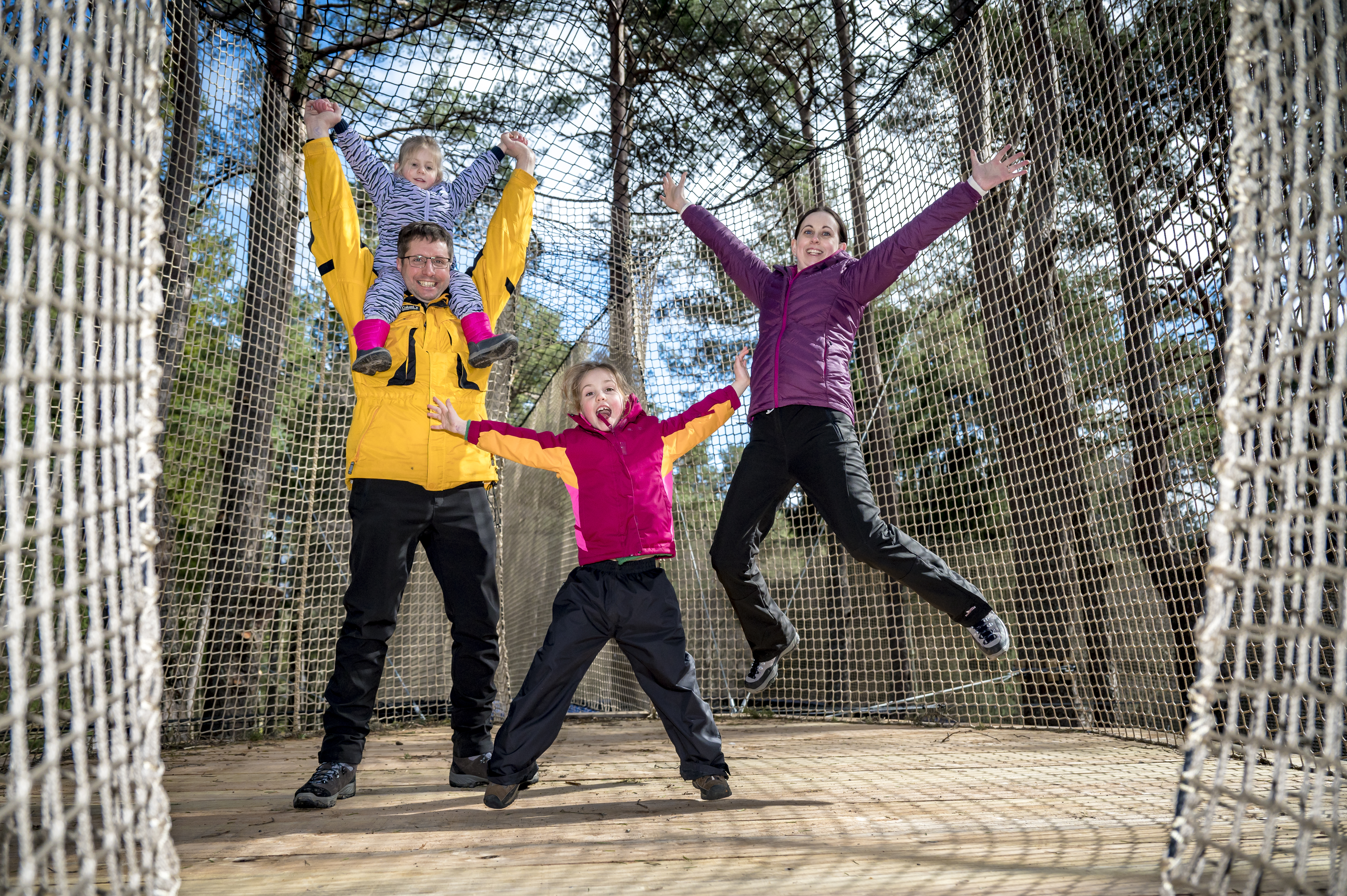 Family enjoying Landmark Forest Adventure Park