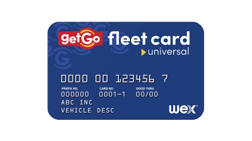 Universal GetGo Fleet card showing Wex logo Universal Get Fleet card showing Wex logo