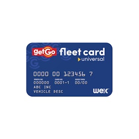 Universal Get Fleet card showing Wex logo