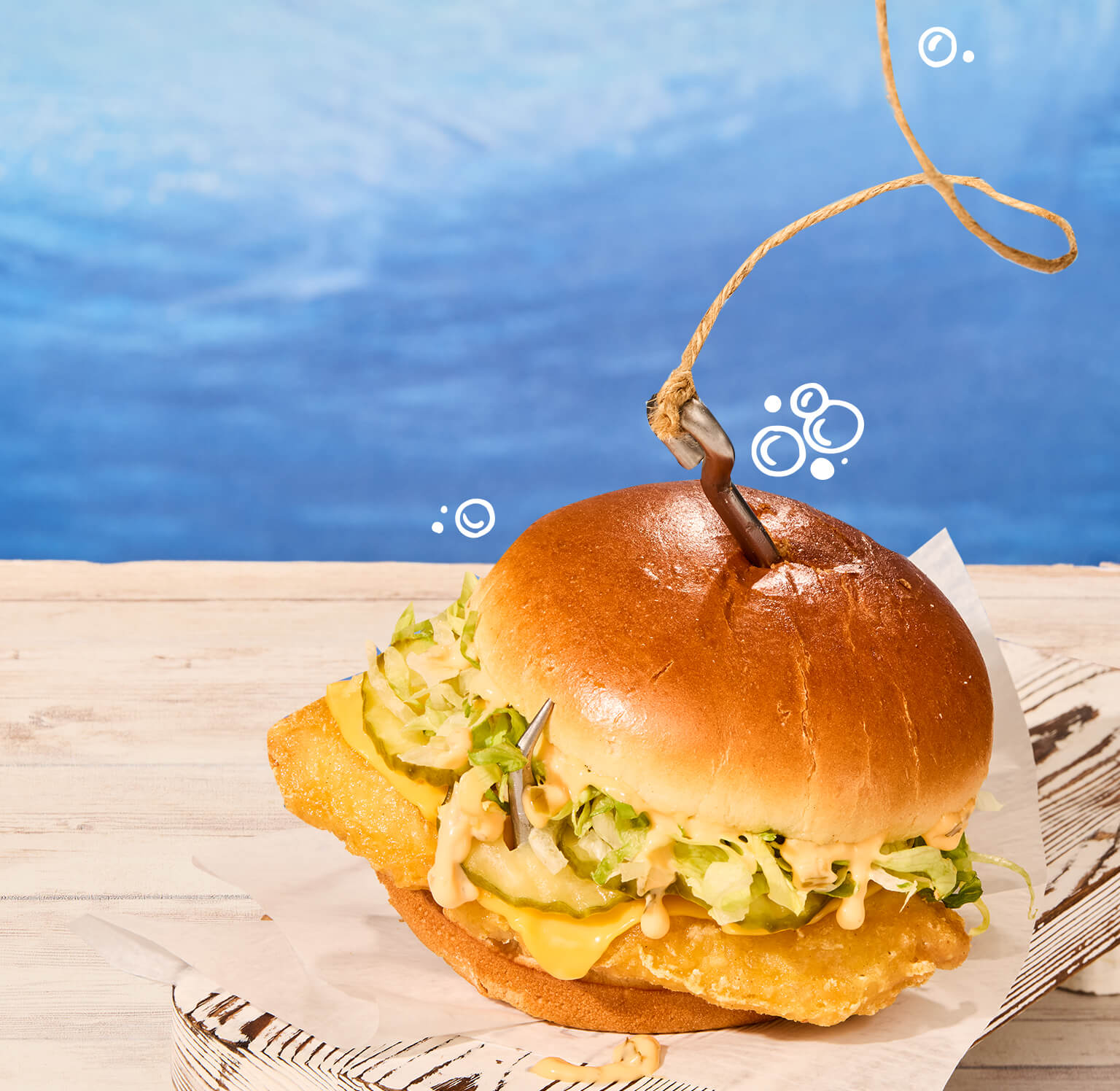 Wild-caught cod swimming in crispy, beer-battered flavor makes the Captain quite a catch.