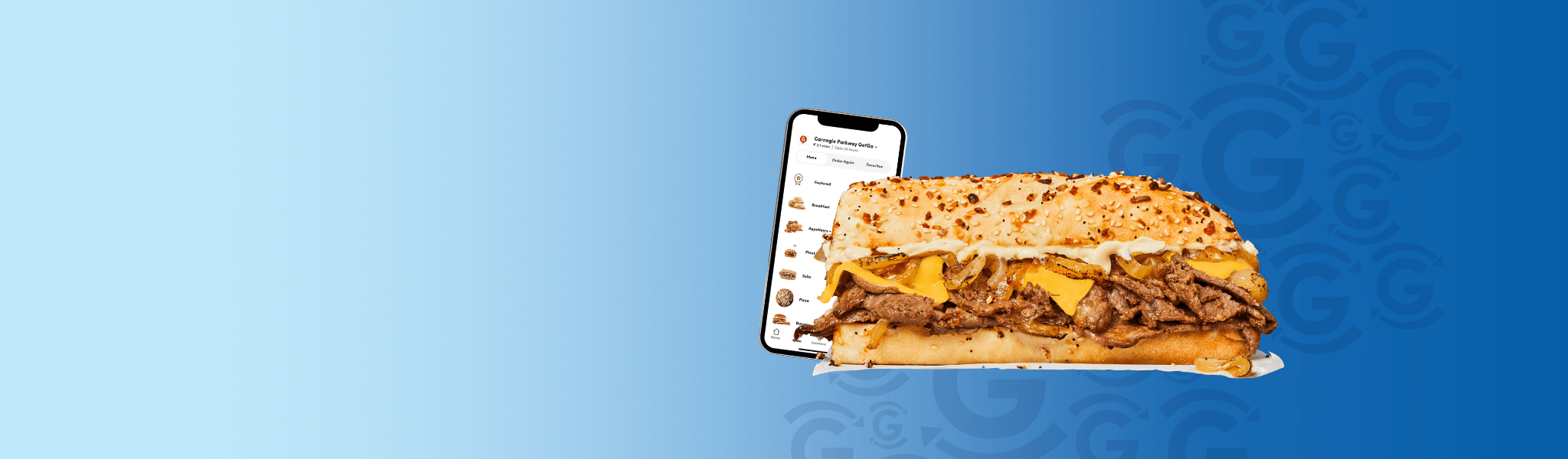 GetGo App with sandwich