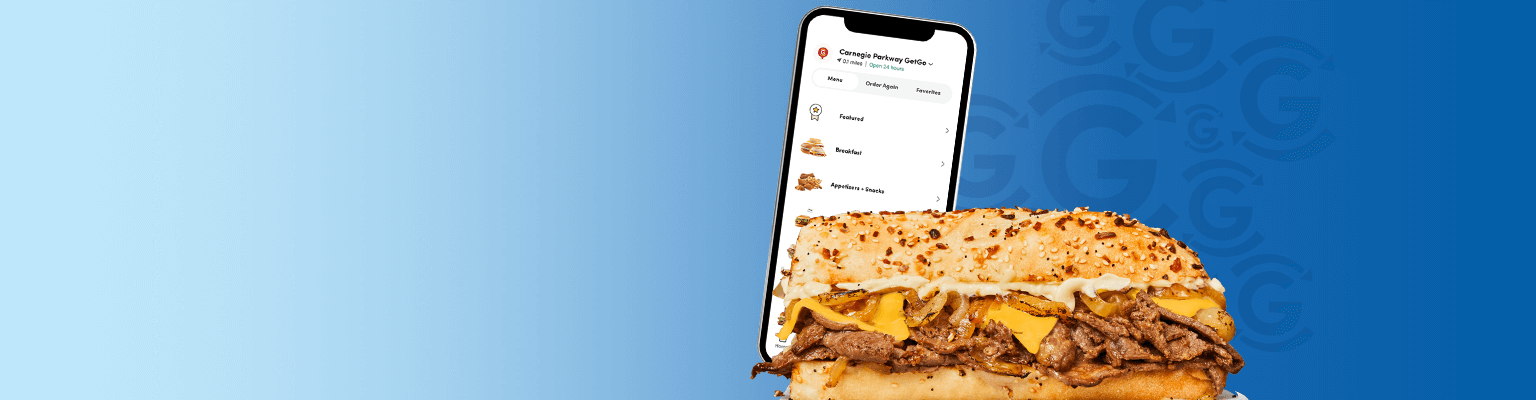 GetGo App with sandwich