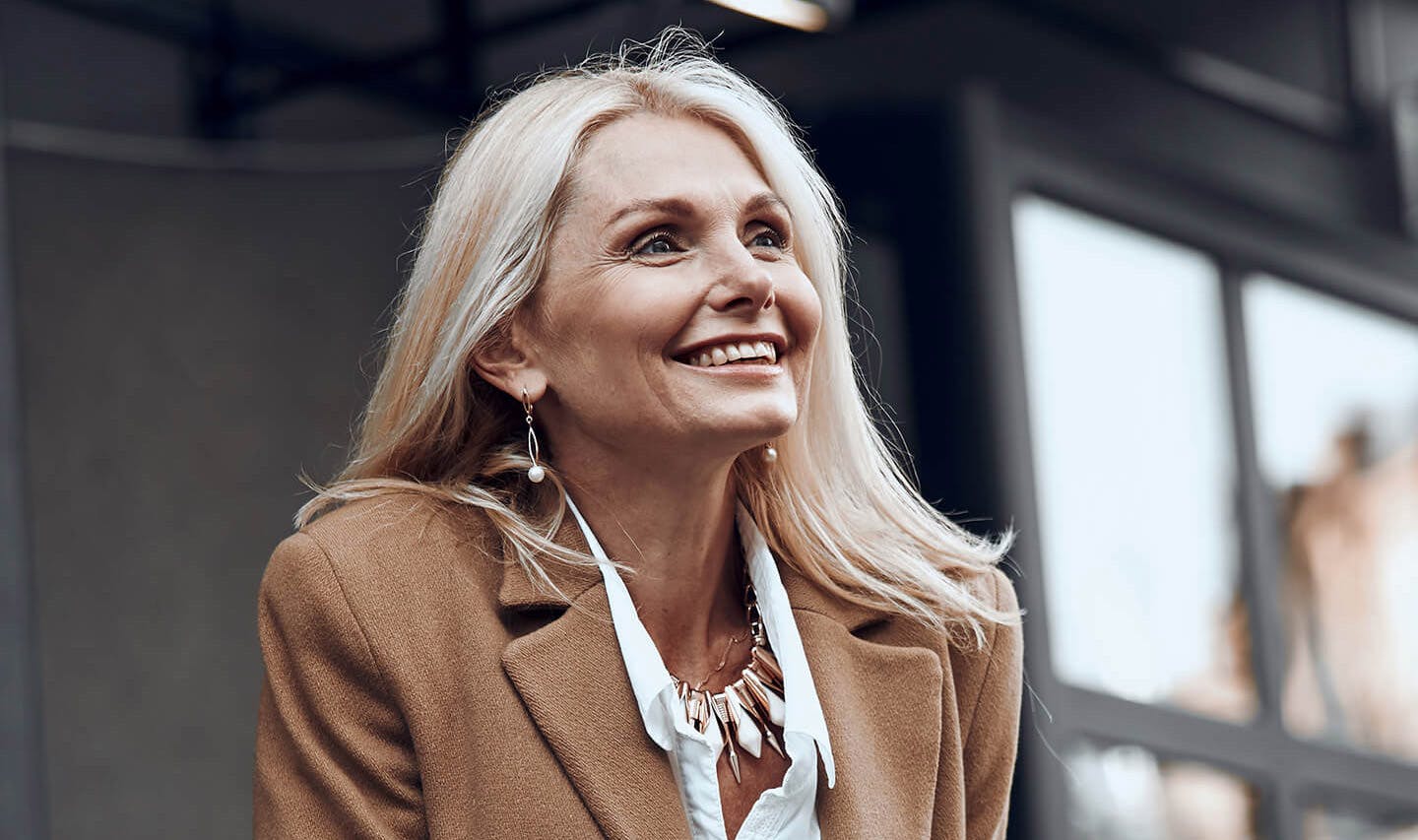 older woman smiling