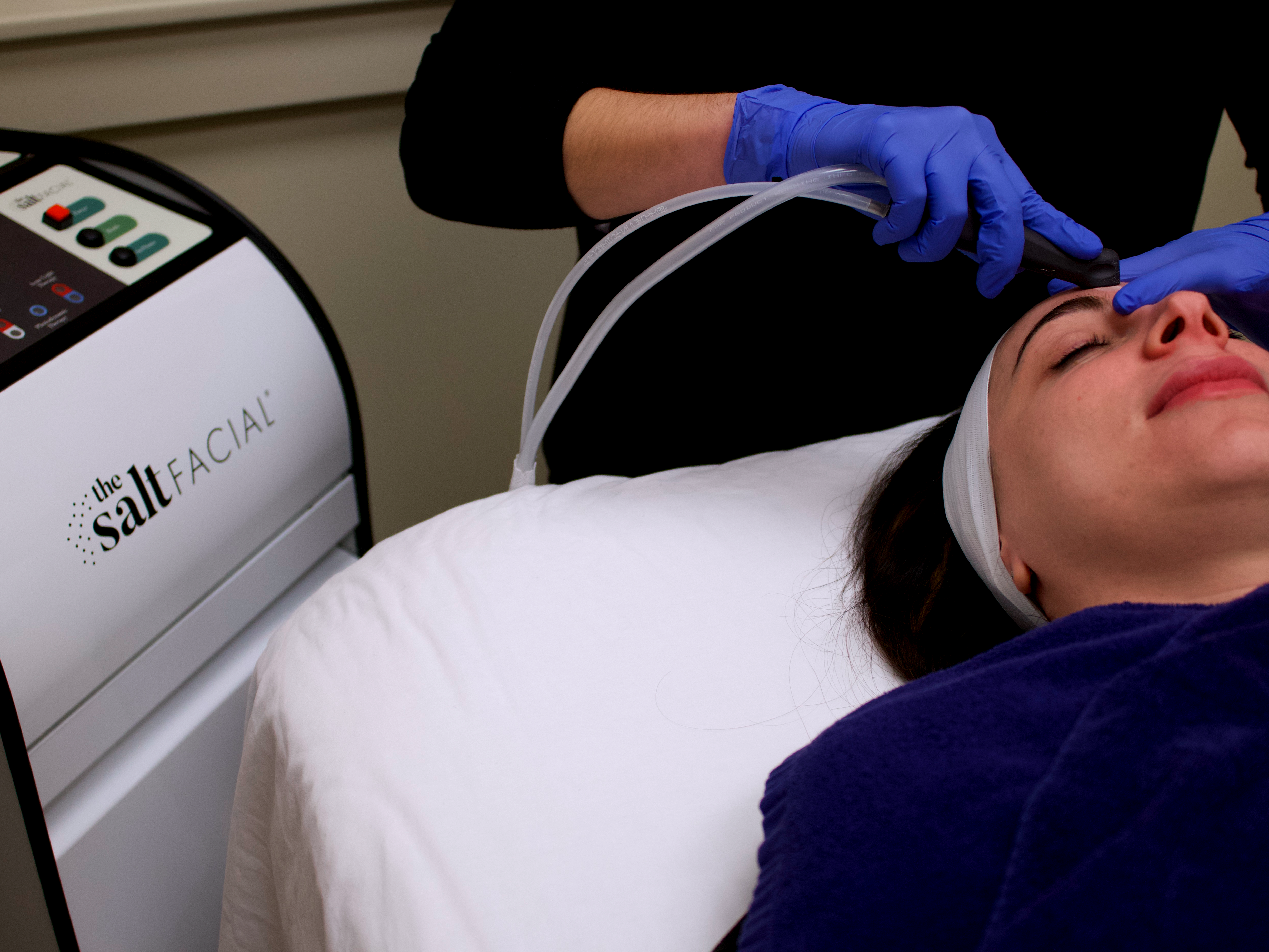 machine being used on woman's face