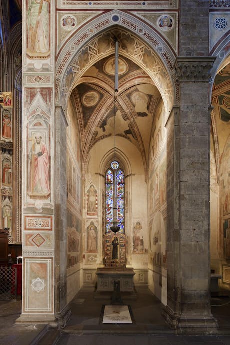 Exterior of the Bardi chapel. Florence, Santa Croce, right transept