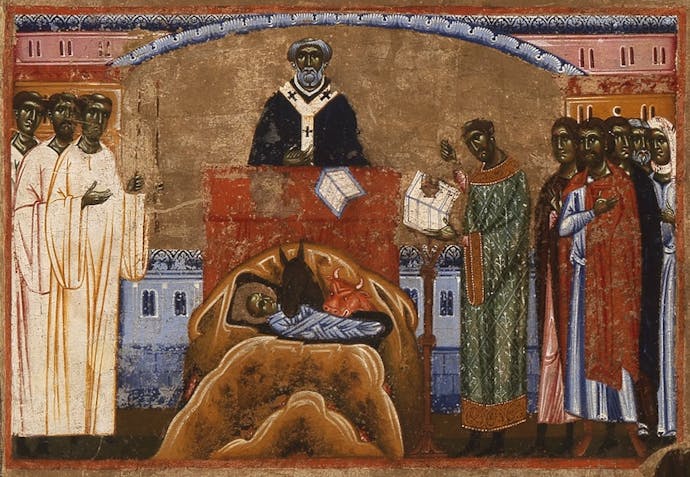 Coppo di Marcovaldo, “San Francesco istituisce il presepe a Greccio”, scena di “San Francesco e venti storie della sua vita” (“Tavola Bardi”), 1245-1250, tempera su tavola. Firenze, Santa Croce, transetto Coppo di Marcovaldo, “San Francesco istituisce il presepe a Greccio”, scena di “San Francesco e venti storie della sua vita” (“Tavola Bardi”), 1245-1250, tempera su tavola. Firenze, Santa Croce, transetto