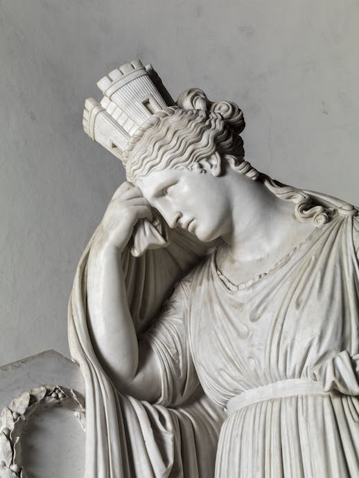 Antonio Canova, “Italia”, particolare della “Tomba monumentale di Vittorio Alfieri”, 1804-1810, marmo. Firenze, Santa Croce, navata destra