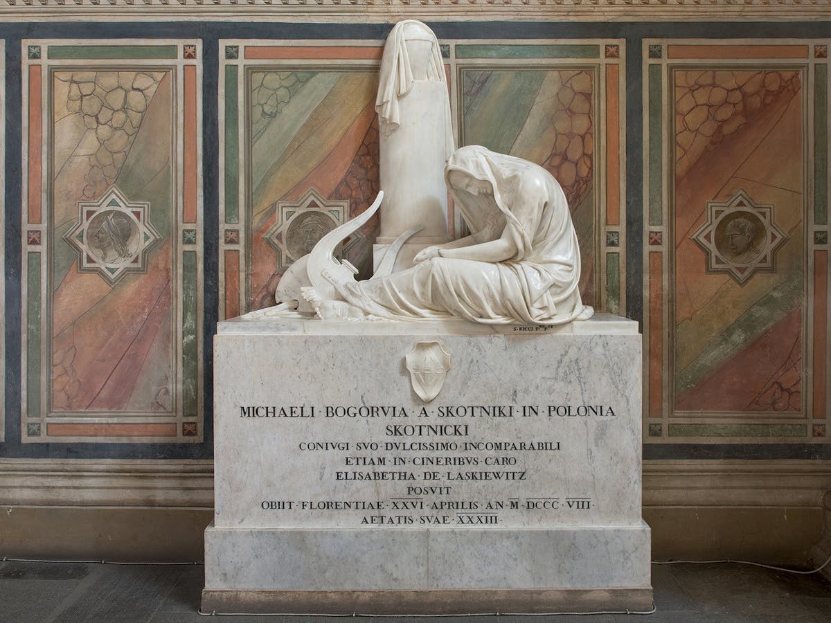Stefano Ricci, “Tomba monumentale di Michal Bogoria Skotnicki”, 1808, marmo. Firenze, Santa Croce, transetto destro, cappella Castellani