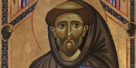 Coppo di Marcovaldo, "St. Francis and Twenty Stories from his Life" (“Bardi Altarpiece”), detail, 1245–50, tempera on wood. Florence, Santa Croce, transept Coppo di Marcovaldo, "St. Francis and Twenty Stories from his Life" (“Bardi Altarpiece”), detail, 1245–50, tempera on wood. Florence, Santa Croce, transept