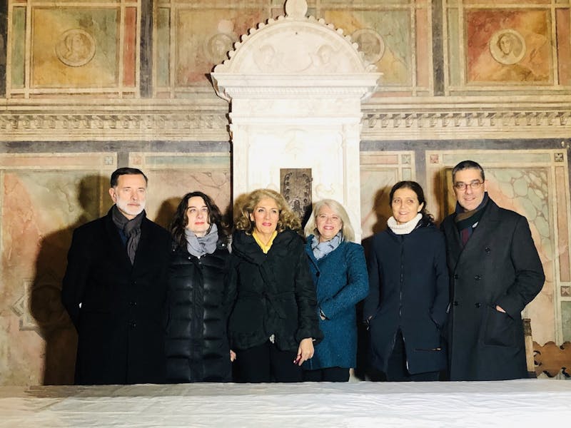 Presentazione del restauro. Da sinistra: Paolucci, Mazzocchi, Di Lollo, Rosa.., Filipponi