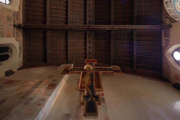 Cimabue, “Crocifisso”, prima del 1288, tempera su tavola. Firenze, Santa Croce, sagrestia