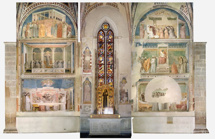 Giotto, “Storie di san Francesco”, 1317-1325, affresco. Firenze, Santa Croce, transetto destro, cappella Bardi Giotto, “Storie di san Francesco”, 1317-1325, affresco. Firenze, Santa Croce, transetto destro, cappella Bardi