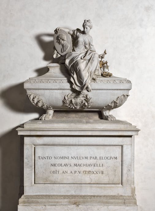 Innocenzo Spinazzi, “Tomba monumentale di Niccolò Machiavelli”, 1787, marmo, bronzo. Firenze, Santa Croce, navata destra