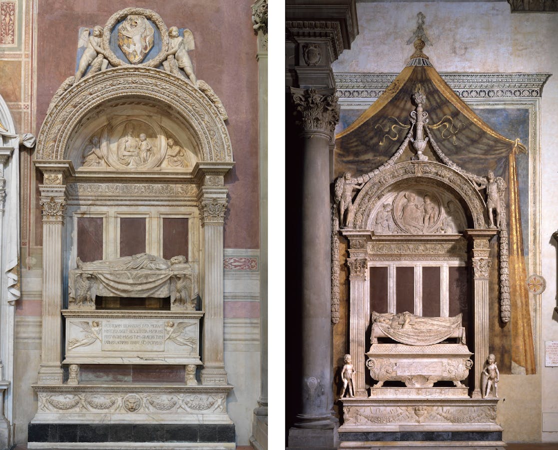 The monumental tombs of Bruni and Marsuppini compared