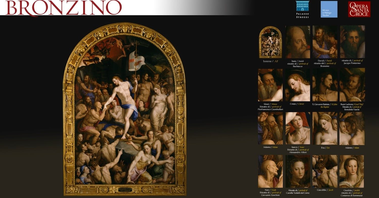 Touch screen made for the exhibition on "Bronzino. Artist and poet at the court of the Medici"