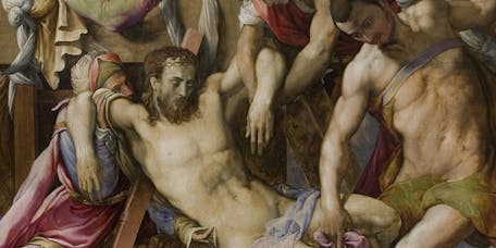 Francesco (Cecchino) Salviati, “Deposizione dalla Croce”, particolare, 1547-1548, olio su tavola. Firenze, Santa Croce, cappella Medici Francesco (Cecchino) Salviati, “Deposizione dalla Croce”, particolare, 1547-1548, olio su tavola. Firenze, Santa Croce, cappella Medici