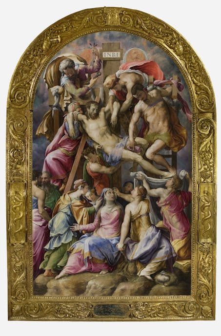 Francesco (Cecchino) Salviati, “Deposizione dalla Croce”, 1547-1548, olio su tavola. Firenze, Santa Croce, cappella Medici Francesco (Cecchino) Salviati, “Deposizione dalla Croce”, 1547-1548, olio su tavola. Firenze, Santa Croce, cappella Medici