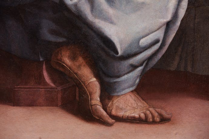 Giorgio Vasari, detail of "The Last Supper", 1546-1547, oil on wood. Florence, Monumental complex of Santa Croce, Refectory