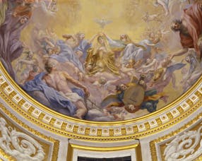 Il Volterrano, “Incoronazione della Vergine”, particolare, 1653-1661, affresco. Firenze, Santa Croce, transetto sinistro, cappella Niccolini