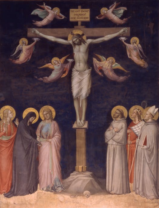 Taddeo Gaddi, Crucifixion, c. 1340. Basilica of Santa Croce, sacristy  Taddeo Gaddi, Crucifixion, c. 1340. Basilica of Santa Croce, sacristy