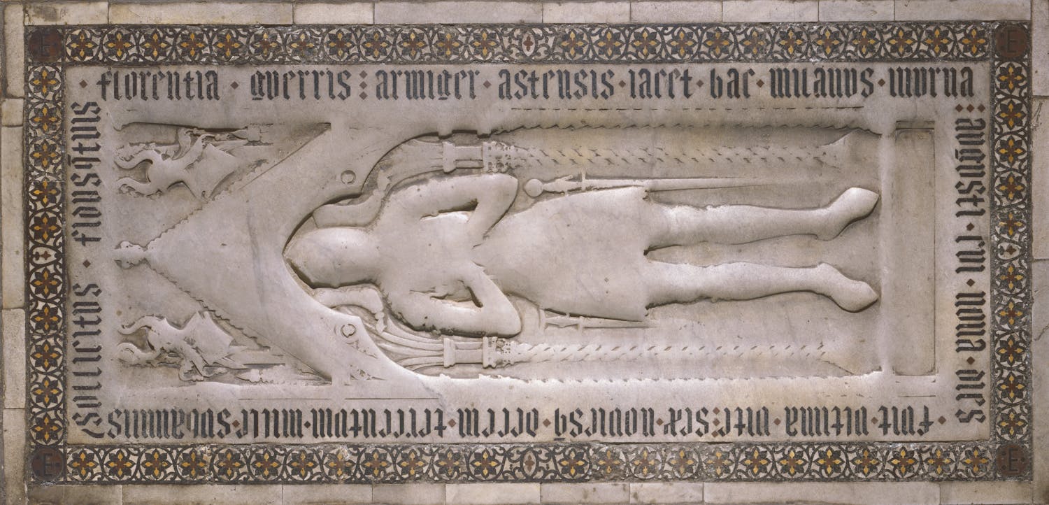 “Lastra tombale di Biordo degli Ubertini”, 1365-70, marmo. Firenze, Santa Croce, transetto destro